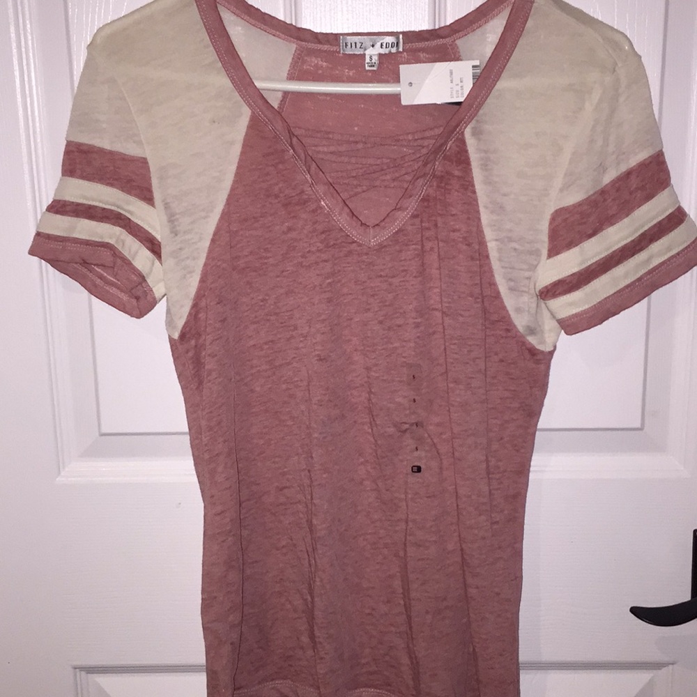 Brand new pink shirt, V neck
